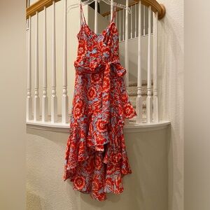 Eliza J Women's Petite Style Crepe De Chine Spaghetti Strap Printed Floral Dress